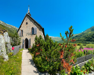 Chapel of Gletch in swiss Alps