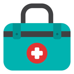 Sticker - first aid kit flat icon