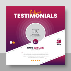 Wall Mural - Customer feedback testimonial social media post web banner template