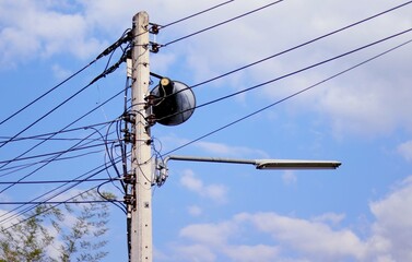 electrical pole with wires