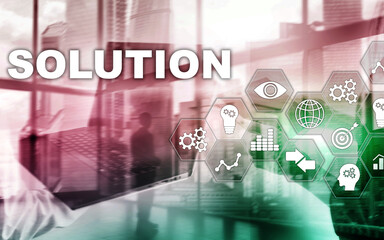 Wall Mural - business solutions, success and strategy concept. structuring virtual diagram of business process wi