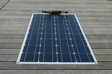 Wall Mural - Flexible polycrystalline solar panel for yachts on the berth deck