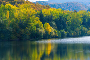 Canvas Print - Fall season in the mountains