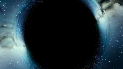 Wall Mural - A black hole in the middle of outer space absorbs nearest stars. Science.