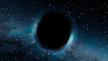 Wall Mural - A black hole in the middle of outer space absorbs nearest stars. Science.
