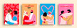 © Cienpies Design - Valentine's day couple hug card set