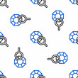 © Oksana - Line Gem stone icon isolated seamless pattern on white background. Jewelry symbol. Diamond. Colorful outline concept. Vector