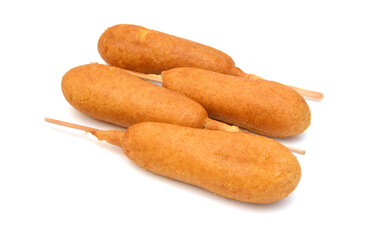 Wall Mural - Organic CornDog on white background 