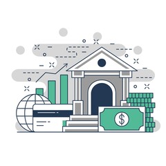 banking and finance conceptual website illustration design 2