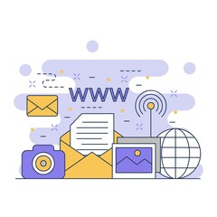 Wall Mural - internet and networking concept website illustration design 3