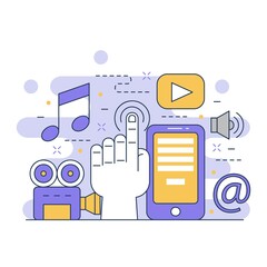 Wall Mural - internet and networking concept website illustration design 4
