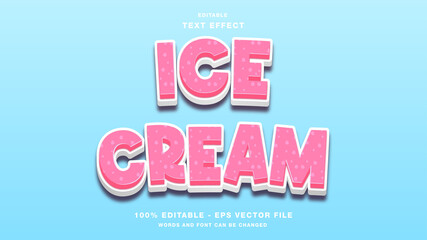 Wall Mural - Ice Cream 3D Editable Text Effect