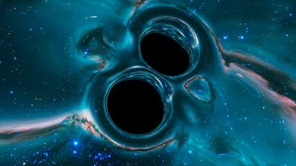 Wall Mural - Black holes in the middle of outer space absorb the nearest stars. Science.