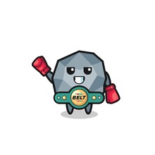Stone Boxer Mascot Character