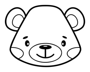 Naklejka na meble Coloring book or page for kids. Bear black and white outline illustration.