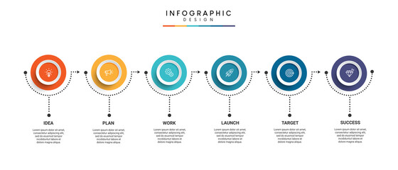 Poster - steps business timeline infographic template design