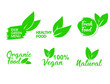 © yasindu - icon set of raw green menu, healthy food, fresh food, organic food, 100% vegan, natural icon  vector