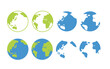 シンプルな地球　アイコン　イラスト装飾セット　エコロジー　世界　国際　シンボル　
