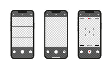 Mobile phones camera interface, vector illustration