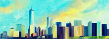 Aabstract Painting New York City Skyline