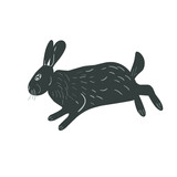 Fototapeta Las - vector illustration of a hare and a rabbit on a white background in a flat and cartoon style. animal illustration for children and for easter