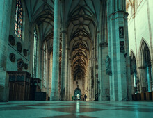 The Interior Of The Catholic Cathedral In The City Of Ulm Germany