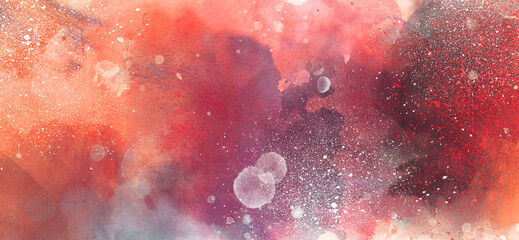 Wall Mural - Artistic watercolor background - paint spots, splashes and flows. Picturesque watercolor