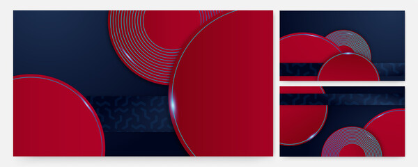 Circle Dark Blue red Colorful abstract Design Banner