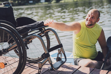 Person with a physical disability ride on sup board