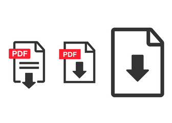Wall Mural - PDF file download icon. Document text, symbol web format information, vector illustration