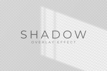 Leinwandbilder - Shadow overlay effect. Transparent soft light and shadow from window frame and blinds. Mockup of transparent shadow overlay effect and natural lighting