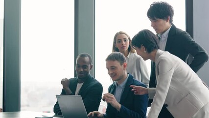 Wall Mural - Group of multi racial people meeting in the office. Global business. Teamwork of business. Diversity.