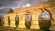 Aqueduc Romain du Gier à Chaponost au coucher du soleil, proche de Lyon, France -  Ancient Roman Gier Aqueduct at Chaponost, neart Lyon, France