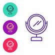 © Iryna - Set line Round makeup mirror icon isolated on white background. Set icons colorful. Vector