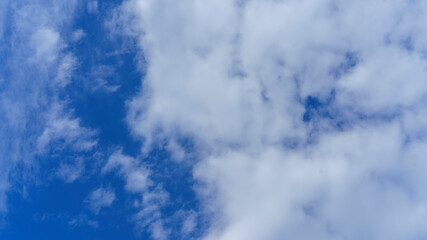 Poster - Natural natural background with blue sky and white clouds