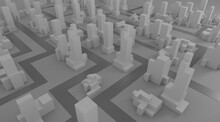 Abstract City 3d Rendering Background
