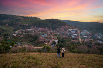 ban rong kla village, phitsanulok thailand aerial view beautiful landscape