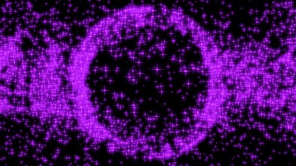 Wall Mural - a futuristic lilac planet that emits a strong electromagnetic field in outer space in the form of pa
