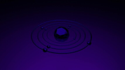 Wall Mural - purple abstraction. design. a bright circle that shimmers like a model of the solar system.