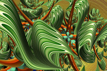 3d Fractal Illustration. Abstract Fractal In Bright And Colorful Color. Abstract Forms.