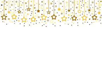 Canvas Print - Falling golden shining stars Holiday background. Vector