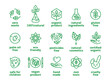 © LadadikArt - Organic cosmetics symbols. Beauty eco pictogram, vegan icons. Label no preservatives and no chemicals in makeup products, natural tidy vector badges