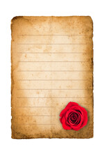 Old Letter With Red Rose