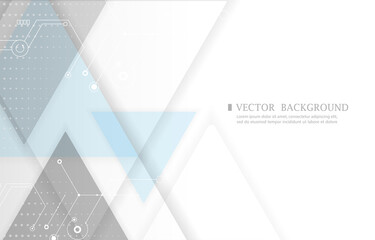abstract technology vector white background .gray and shadow triangle shape