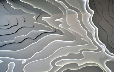 Wall Mural - Abstract wavy lines three-dimensional decorative background