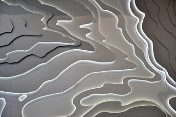 Wall Mural - Abstract wavy lines three-dimensional decorative background