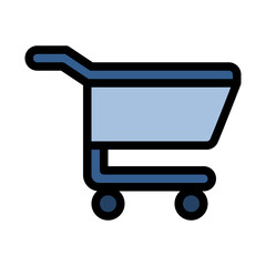 Poster - trolley shopping cart basket shop invest investment business plan icon