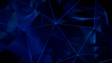 Global Data Web Communication Network In Cyberspace Blue Tech Background. 3D Render. 