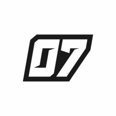 Sticker - 07 Racing number logo design