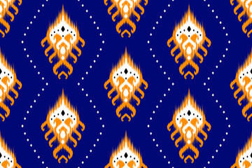 Wall Mural - Geometric ethnic oriental ikat pattern traditional Design for background,carpet,wallpaper,clothing,wrapping,Batik,fabric,Vector illustration.embroidery style.